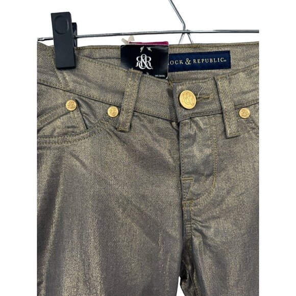 Rock & Republic Metallic Skinny Jeans NWT - Picture 2 of 6
